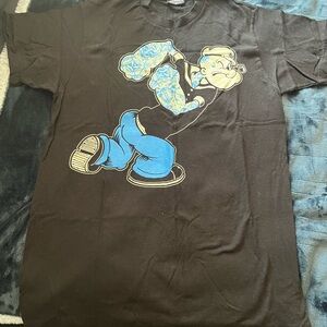 Black T-Shirt with Cartoon Graphic